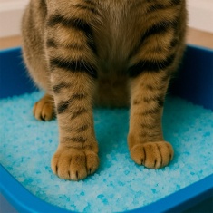 Areia GermanHart Blue Sílica Lavanda para Gatos 1,8 kg