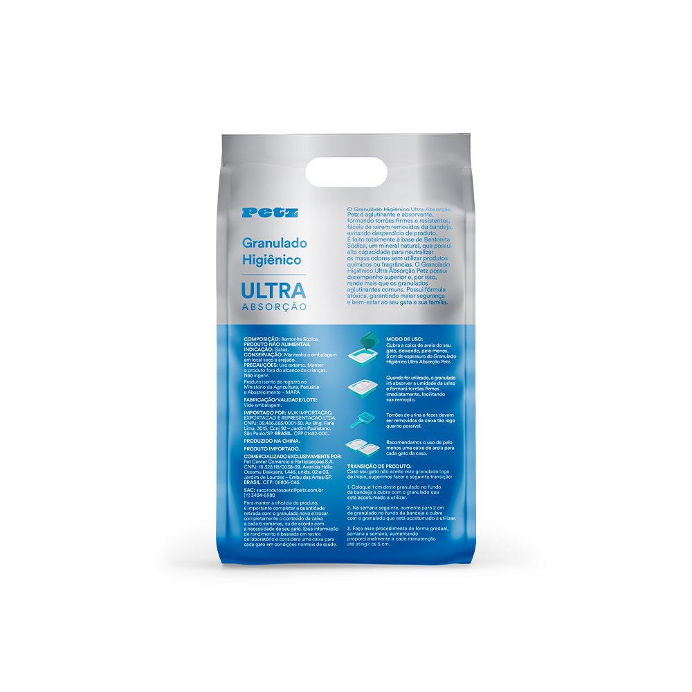 Areia Petz Ultra Absorção para Gatos 4 kg