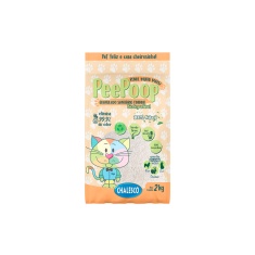 Areia Higiênica PeePoop Biodegradável Mandioca Grãos Finos para Gatos