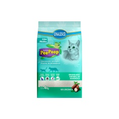 Areia Higiênica PeePoop Biodegradável Mandioca Grãos Médios para Gatos 4 kg