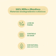 Granulado Higiênico Petz Biodegradável Milho e Mandioca Grãos Finos para Gatos