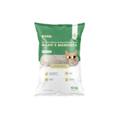 Granulado Higiênico Petz Biodegradável Milho e Mandioca Grãos Finos para Gatos