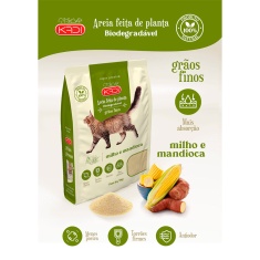 Areia Higiênica Kadi Grãos Finos Milho e Mandioca para Gatos 4 kg