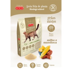 Areia Higiênica Kadi Grãos Mistos Milho e Mandioca para Gatos 4 kg