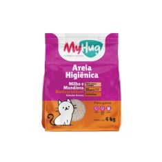 Areia Higiênica Biodegradável de Milho e Mandioca Grossa MyHug para Gatos