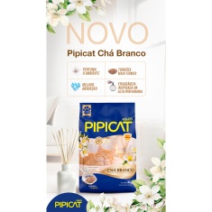 Areia Higiênica Pipicat Chá Branco para Gatos 4 kg