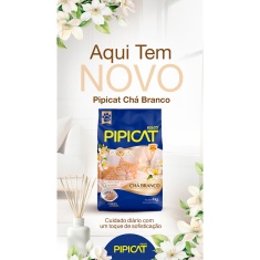 Areia Higiênica Pipicat Chá Branco para Gatos 4 kg