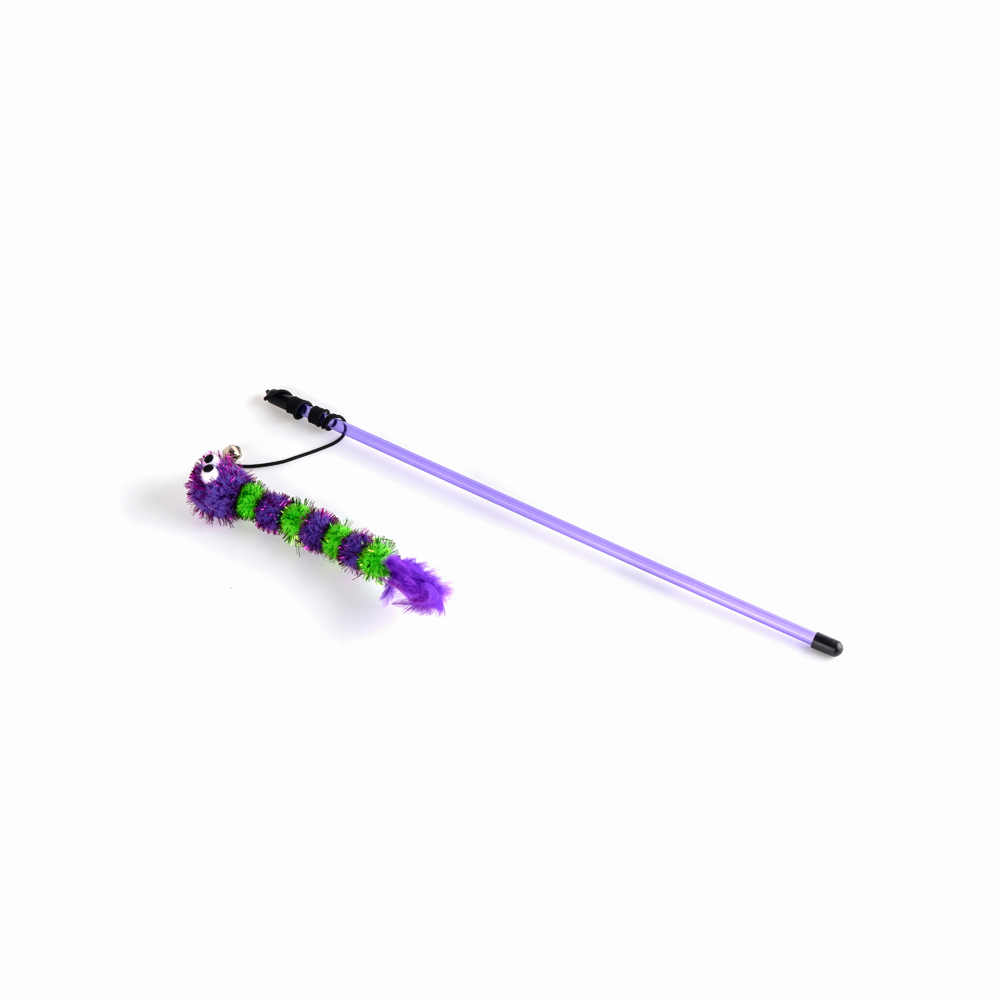 Brinquedo Fuzz Varinha de Minhoca para Gatos - Cores Sortidas