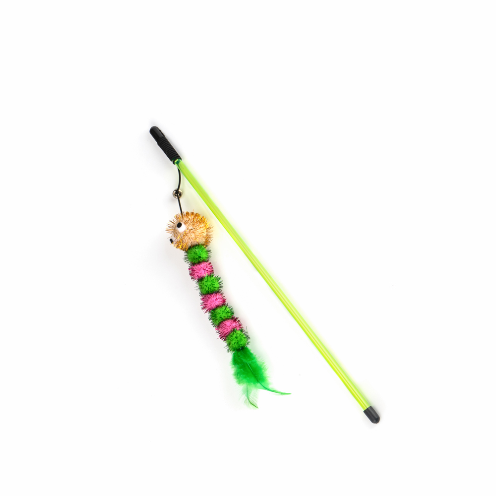 Brinquedo Fuzz Varinha de Minhoca para Gatos - Cores Sortidas