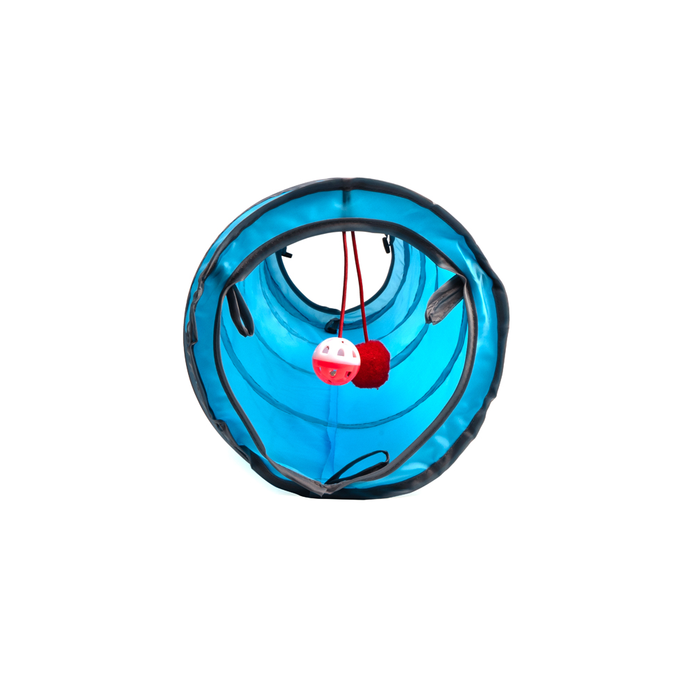 Brinquedo Fuzz Túnel Longo Azul para Gatos