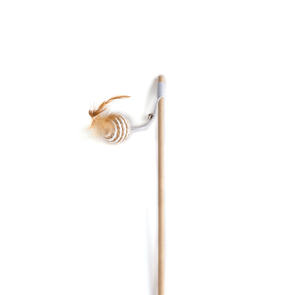 Brinquedo Fuzz Varinha de Bola Rústica para Gatos