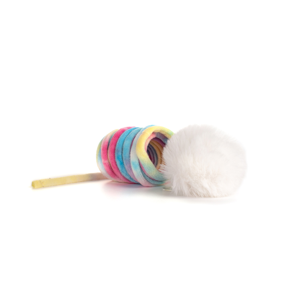 Brinquedo Fuzz Mola e Bola Arco-íris para Gatos