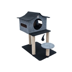 Brinquedo Arranhador São Pet Casa de Cuco Cinza para Gatos
