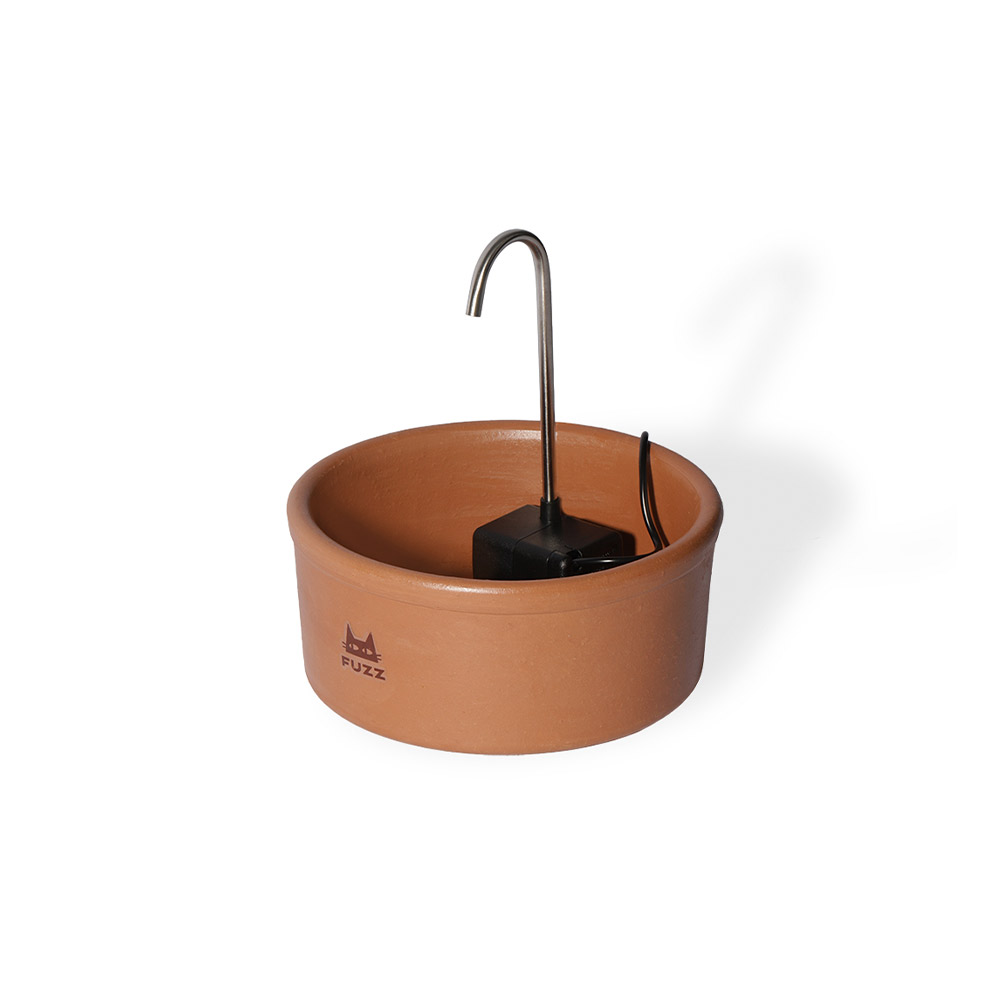 Fonte Fuzz Eco Cerâmica Natural Marrom para Gatos