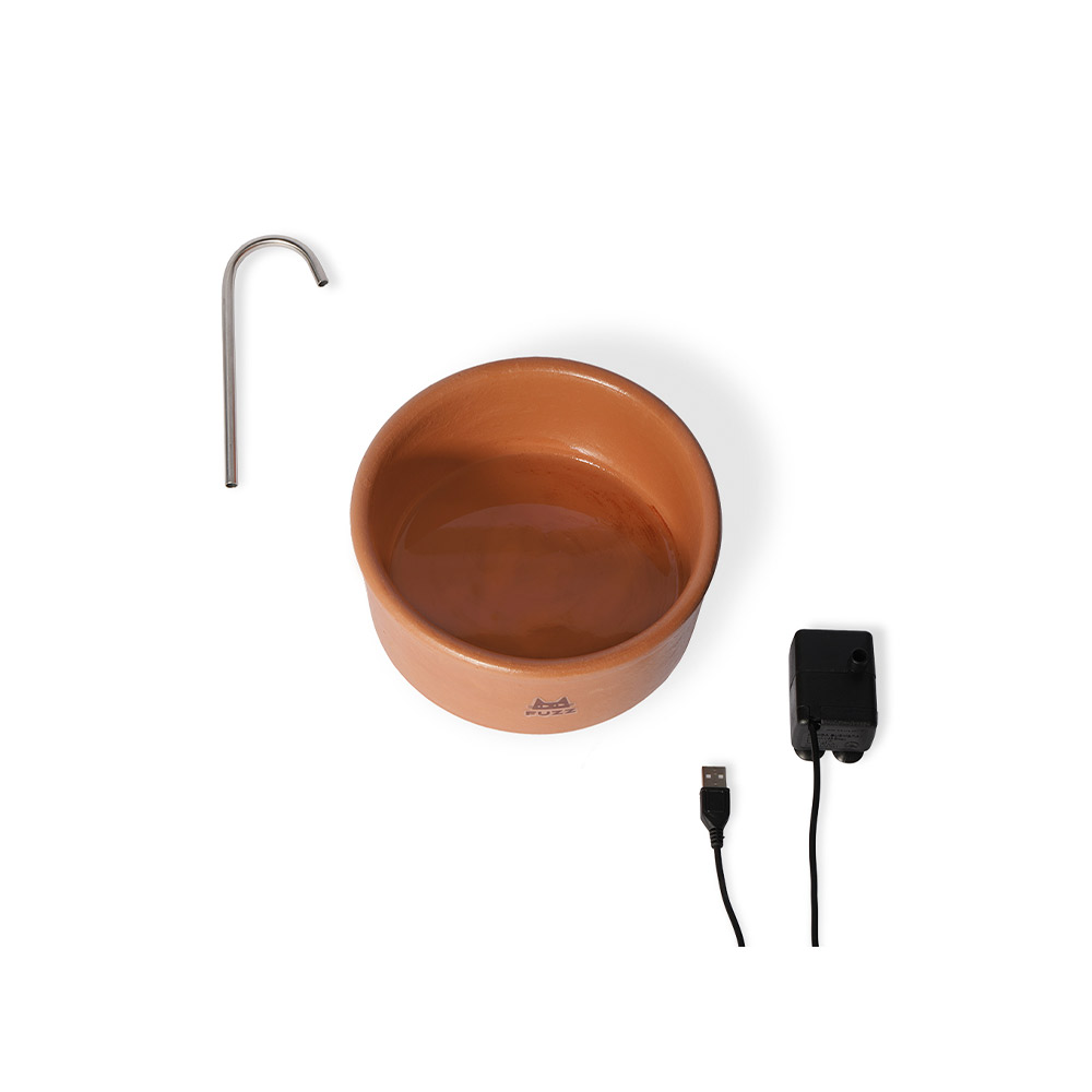 Fonte Fuzz Eco Cerâmica Natural Marrom para Gatos