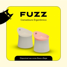 Comedouro Ergonômico Fuzz Rosa para Gatos 390 ml