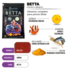 Alimento Ocean Tech Betta Color e Growth para Peixes Betta