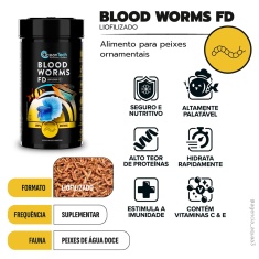 Alimento Ocean Tech Blood Worms para Peixes Onívoros 12 g