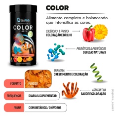 Alimento Ocean Tech Color Flake para Peixes Marinhos