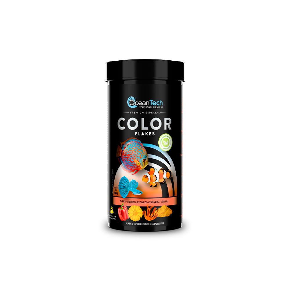 Alimento Ocean Tech Color Flake para Peixes Marinhos