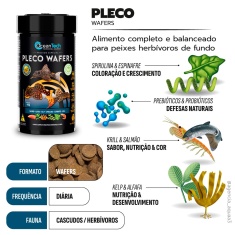 Alimento Ocean Tech Pleco Wafers para Peixes 44 g