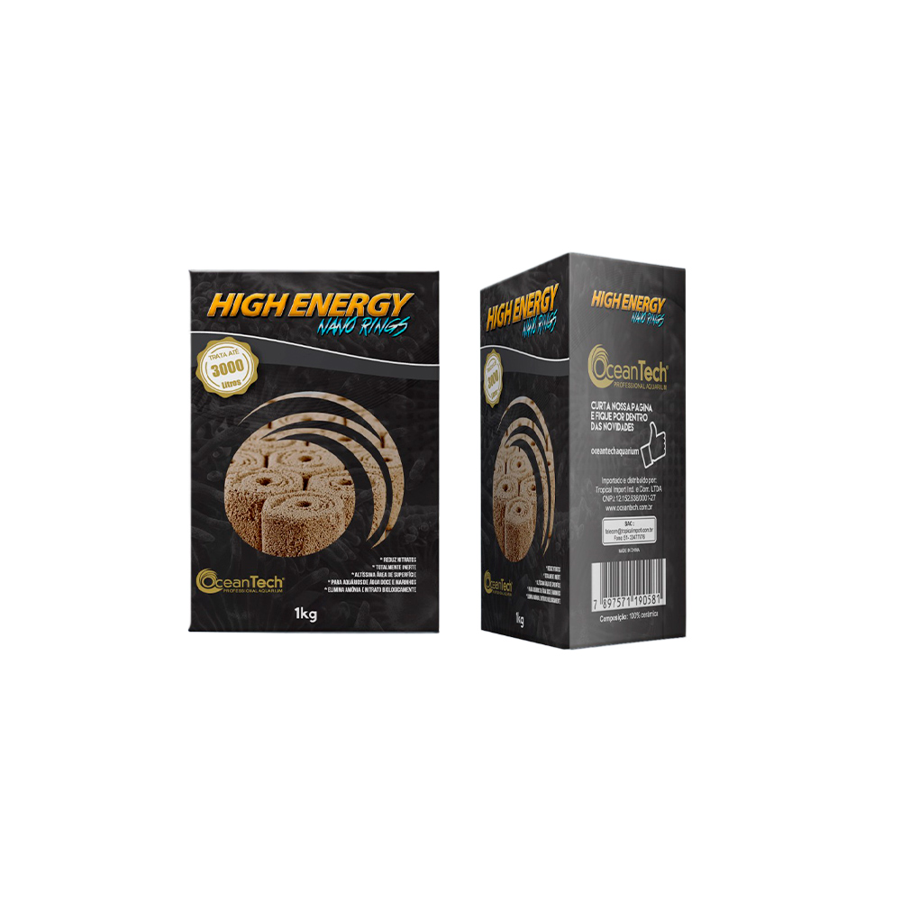 Mídia Biológica Ocean Tech Nano Rings High Energy para Aquários 1kg