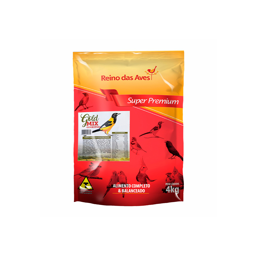 Ração Reino das Aves Gold Mix Corrupião para Pássaros