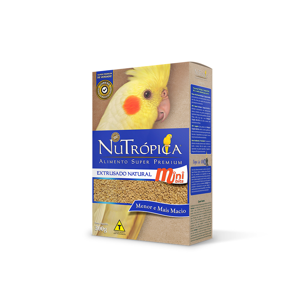 Ração NuTrópica Extrusado Natural Mini Bits para Calopsita