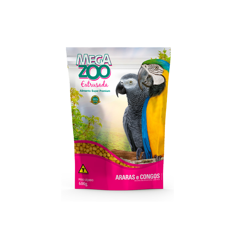 Ração Extrusada Megazoo para Araras e Congos