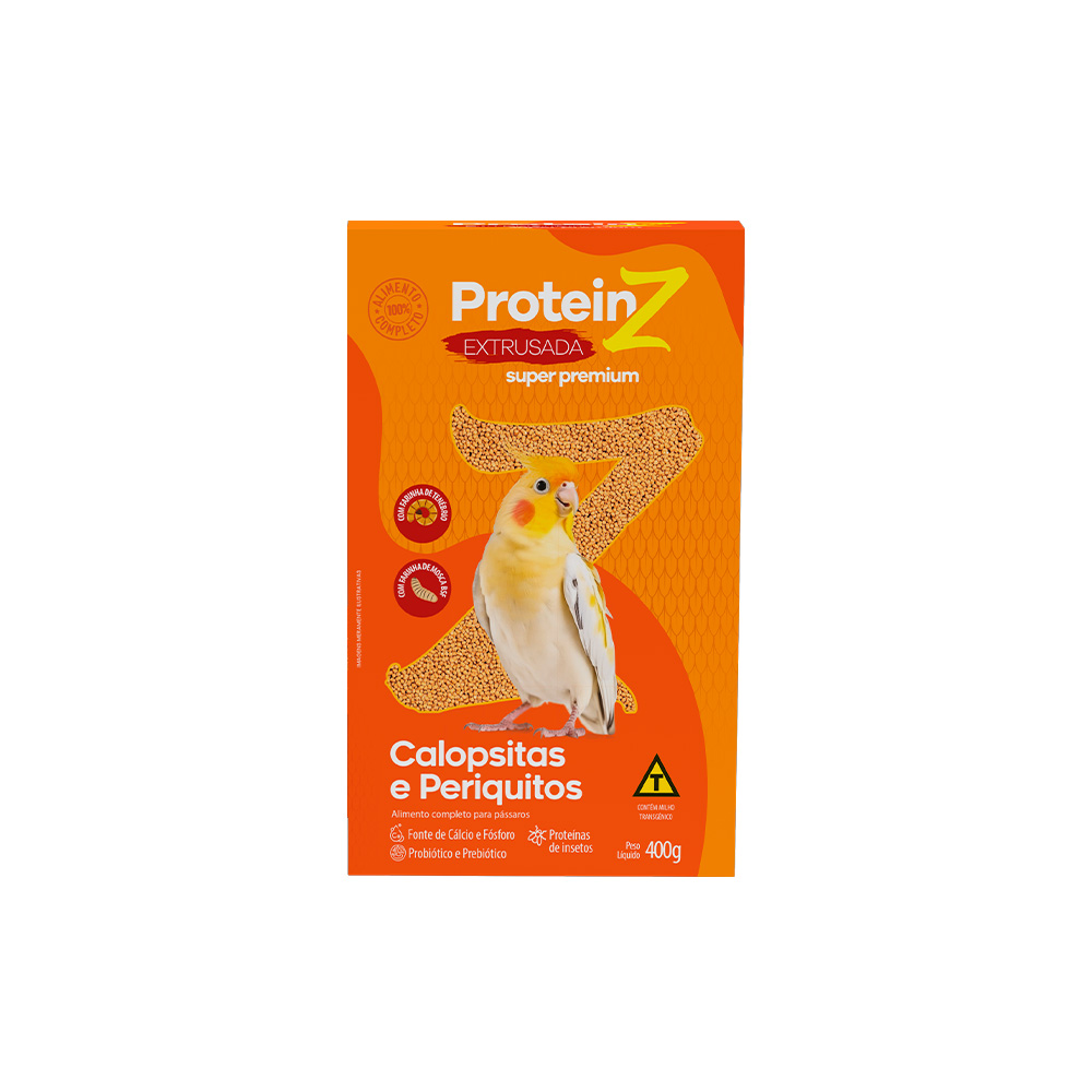 Alimento Extrusado Protein Z para Calopsitas e Periquitos 400 g