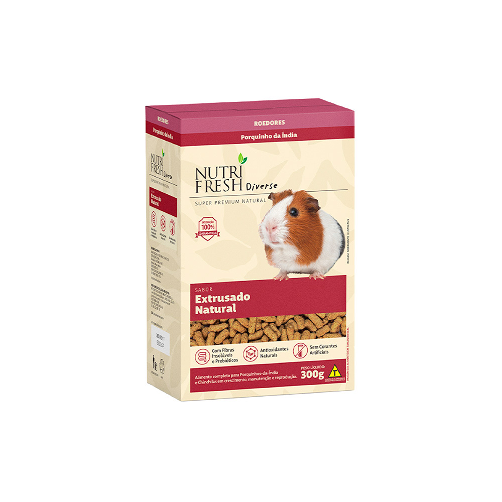 Alimento Extrusado Nutrifresh Natural para Porquinho da Índia