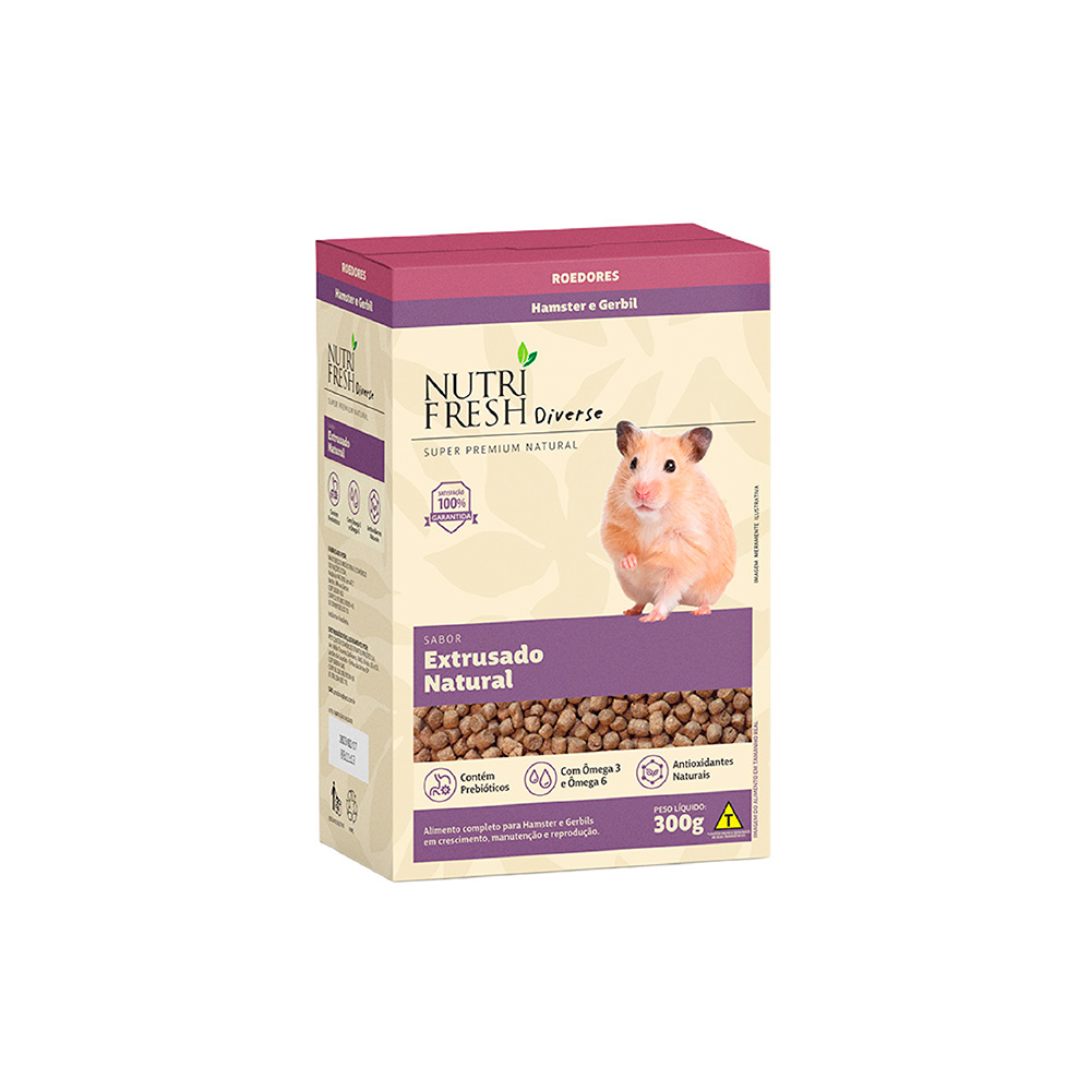 Alimento Extrusado Nutrifresh Natural para Hamster e Gerbil 300 g