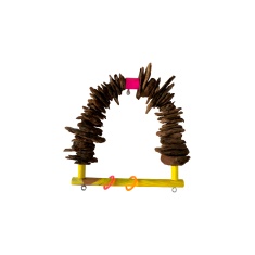 Brinquedo Animalissimo Balanço com Argola de Casca de Pinus para Pássaros M