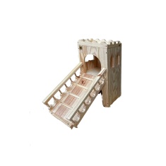 Brinquedo Moveleiro Pets Castelo Simples de Madeira para Roedores
