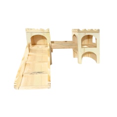 Brinquedo Moveleiro Castelo Duplo de Madeira para Roedores