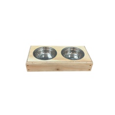 Comedouro Duplo de Madeira Moveleiro Pets para Roedores
