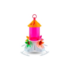 Bebedouro InjetFour Ecológico com Poleiro e Chapéu para Beija-Flor Rosa 200 ml