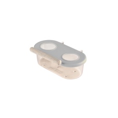 Comedouro 2 Furos InjetFour com Poleiro e Gancho Branco para Pássaros 90 ml