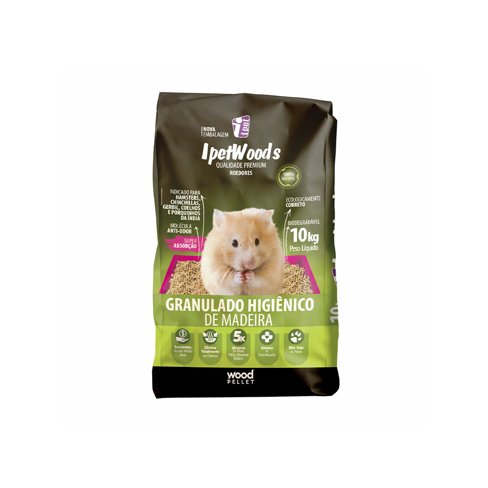 Granulado Higiênico Ipet Wods Madeira para Roedores