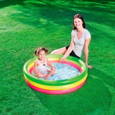 Piscina Inflável Bel 3 Anéis Coloridos 62L