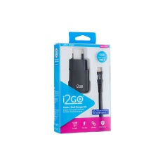 Kit Carregador de Parede e Cabo USB-C I2GO 10W 1,2 Metros Preto