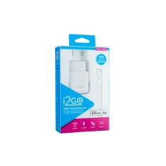 Kit Carregador de Parede e Cabo Lightning I2GO 10W 1,2 Metros Branco