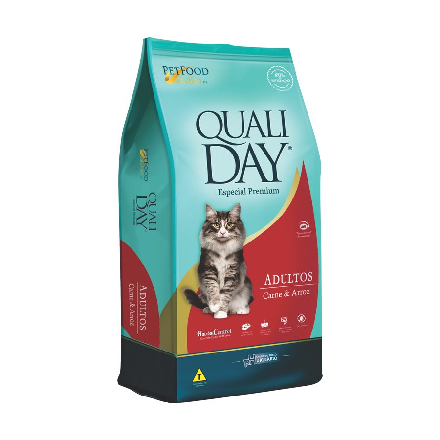 Ração Qualiday para Gatos Adultos Sabor Salmão
